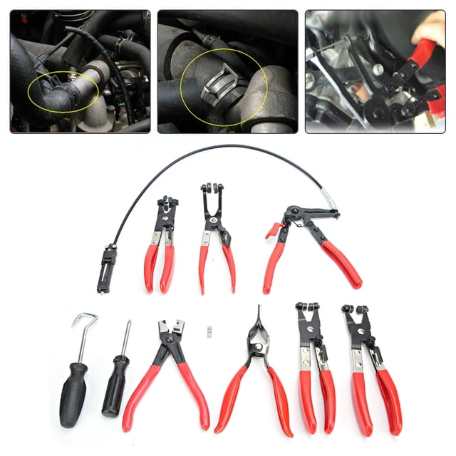 Steel Carbon Steel Oil Pipe Curved Tube Hose Clamps Car Repair Tool Kit Set