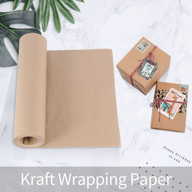 China 30 Meters Brown Kraft Wrapping Paper Roll for Wedding Birthday Party Gift Wrapping Parcel Packing Art Craft