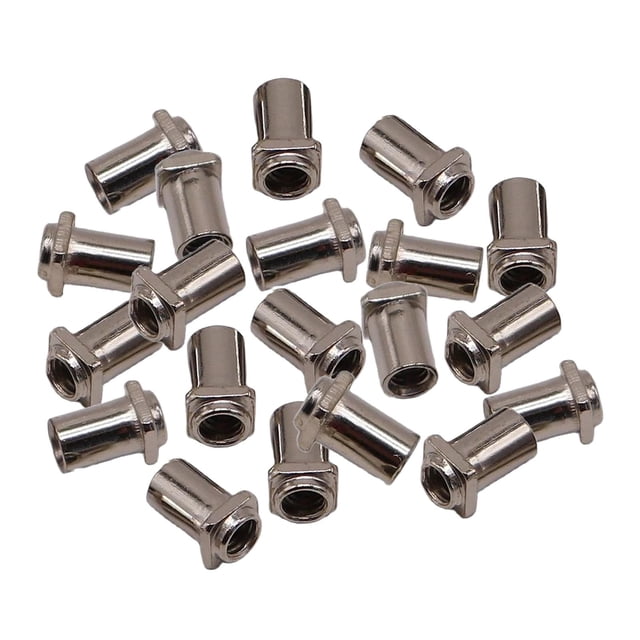 fastboy 20Pcs Metal Drum Screws Nuts Easy Percussion Practical to Install Instrument Silver M6