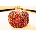 thumbnail image 4 of Large Round Multi-color Pouf Ottoman Braided Indoor Floor Foot Stool, 4 of 10