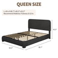 thumbnail image 3 of 4 Ever Winner Queen Boucle Upholstered Bed Frame with Headboard, Easy Assembly, Black, 3 of 8