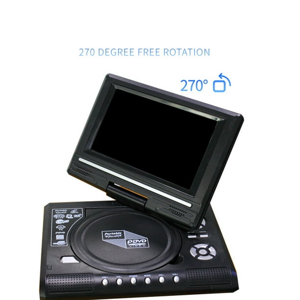 Lecteur DVD portable 9,8, Mini TV Son TV 3D Écran rotatif à 270