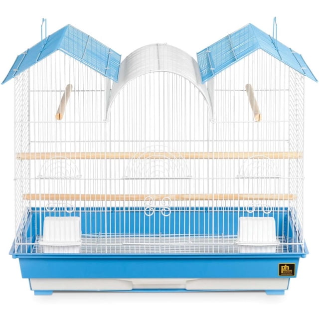 Jaula para Pájaros Triple Techo Prevue Azul y Blanco SP1804TR-1