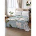 thumbnail image 3 of Queen Flat Sheet Only Summer White Gardenia Leaf Soft Microfiber Cooling Bedding Sheets Rustic Blossom Floral Plant Flat Bed Sheet, 3 of 9