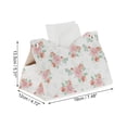 thumbnail image 2 of Funda de caja de pañuelos de patrón de flores duradera de 1 pieza para mesa de sala de estar, blanca y roja, de PU, 2 of 3