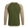 thumbnail image 5 of Daiosportswear Color Block Tops for Men Casual Stylish Crewneck Raglan Long Sleeve Baseball Tee Shirts Fall Pullover Army Green L, 5 of 7