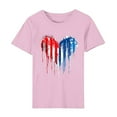 thumbnail image 5 of SOOMLON Fourth of July Flowy Tops for Women Heart Usa Flag Shirts Crew Neck 4th of July Tops Short Sleeve Loose Fit T-Shirt Y2k Tee Blouse Clothes, 5 of 6
