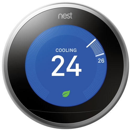 Google Nest Thermostat d'Apprentissage Intelligent Wi‐Fi (3e Génération) - Acier Inoxydable