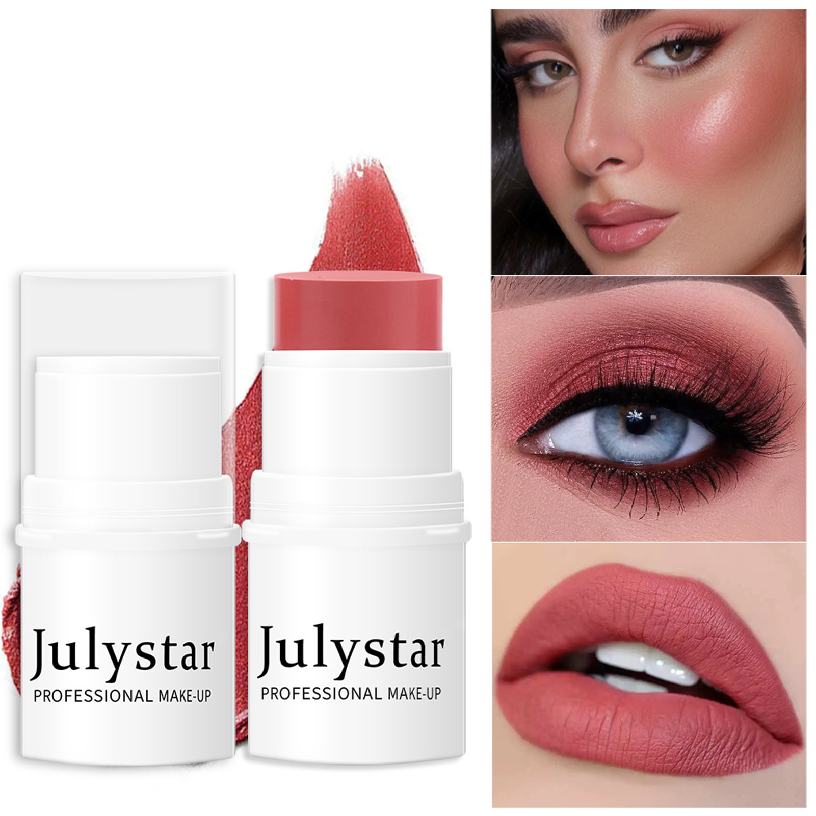 Honrane 4.2g Makeup Stick Monochrome Easy Coloring Versatile Portable