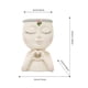 thumbnail image 3 of Macetero para la cara, macetas para la cara, macetero suculento, niña, ojos cerrados con agujero de drenaje, cara, escultura nórdica, color blanco, 3 of 5