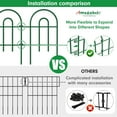 thumbnail image 5 of Amagabeli Decorative Garden Fence 24 in x 35 ft Rustproof Green Iron Landscape Wire Folding Fencing Ornamental Panel Garden Border Fence Edge Section Edging Patio Flower Bed Fencing Outdoor Fences, 5 of 8