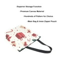 thumbnail image 3 of FORMRS Womens Canvas Tote Bag with Zipper Inner Pocket Shoulder Handbag, Red Christmas Gift Pattern, 3 of 7
