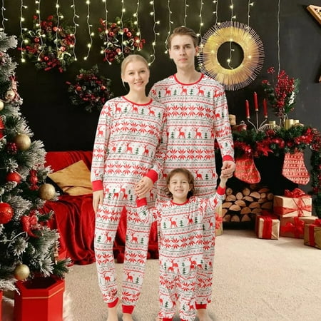 

KEUSN Christmas Print Matching Family Christmas Pajamas Set
