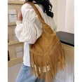 thumbnail image 3 of Zhengup Fringed Shoulder Bag for Women Vintage Hobo Bag Fashion Tassel Tote Bag Slouchy Top Handle Handbag Purse, 3 of 7