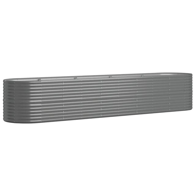 Cama elevada de jardín VidaXL, marco de acero robusto, 368 x 80 x 68 cm, gris