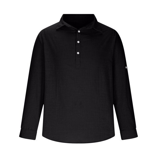 pstuiky Camisas suaves de manga larga para hombre, Camisa de hombre con botones de un tercio, de playa, de manga larga, de color liso, con solapa, informal, para uso diario. Tops de hombre xl