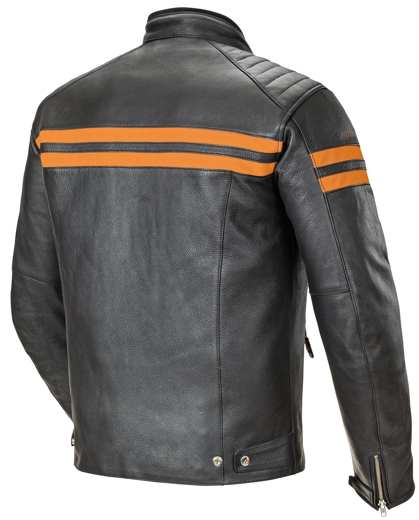 Joe Rocket Classic 92' Men's Leather Jacket (Black/Orange, Small
