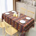 thumbnail image 2 of Boho Tablecloth Waterproof Bohemian Mandala Tablecloth Rectangle Ethnic Geometric Tribal Table Cloth Colorful Stripes Stain Resistant Table Covers for Kitchen Picnic Party 60"x84", 2 of 6