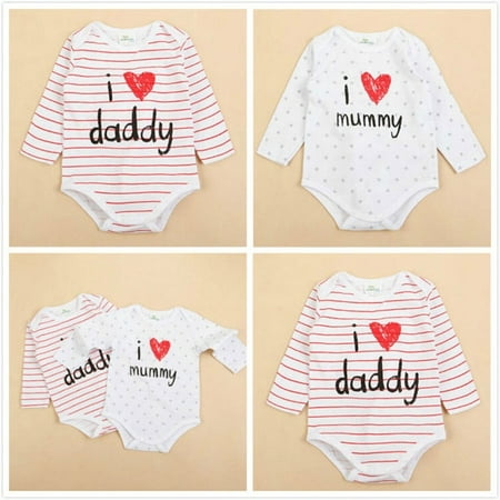 Newborn Baby Girls Cotton Rompers Playsuit Bodysuit Outfits Clothes Set 1T 0-12M