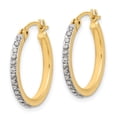 thumbnail image 2 of Auriga Sterling Silver Gold-plated Diamond Mystique Hoop Earrings for Women, 2 of 6