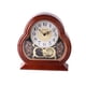 thumbnail image 1 of Reloj despertador de estilo europeo vintage de madera con acabado en nogal, 1 of 1