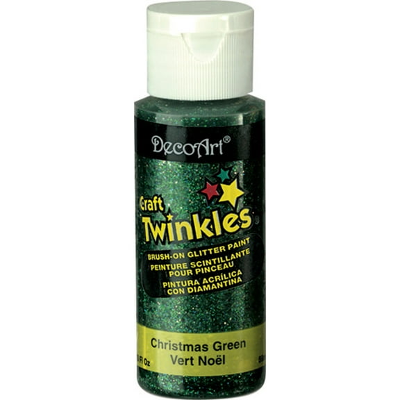 DecoArt Craft Twinkles Glitter Paint 2oz-Christmas Green