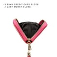 thumbnail image 2 of HAWEE RFID Credit Card Wallet for Women Accordion Genuine Leather 15 Slots Case Card Holder Tassel Pendant, Rose Red, 2 of 6