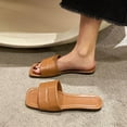thumbnail image 2 of Anuirheih Clearance Slip on Sandals Women,Women's Flat Shoes Ladies Beach Sandals Summer Non-Slip Causal Slippers(Brown), 2 of 5