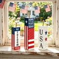 thumbnail image 6 of Darzheoy 3 Pcs Patriotic Wooden Block Decor Set, Star Stripes Table Centerpiece for Independence Day, Memorial Day, Veterans Day Home Decoration, 6 of 7