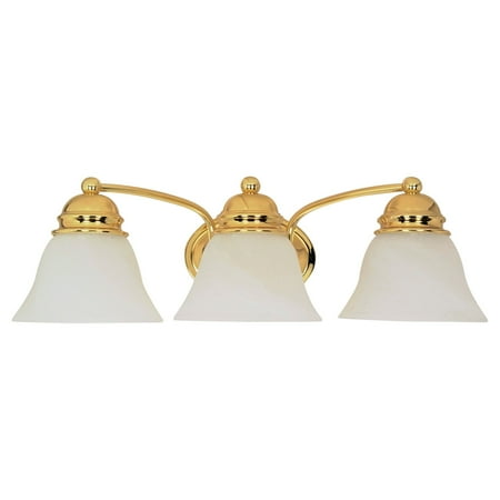 

3 Light - 21 in. Vanity - Alabaster Glass Bell Shades
