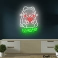 thumbnail image 2 of Craftnamesign Hamster Skeleton Neon Light Up Sign Wall Art For Halloween Decor, 2 of 5