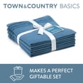thumbnail image 2 of TOWN & COUNTRY BASICS 4-Piece Waffle Woven Terry Stripe Washcloth Set, 13"x13", 100% Cotton, Quick Dry, Blue, 2 of 8