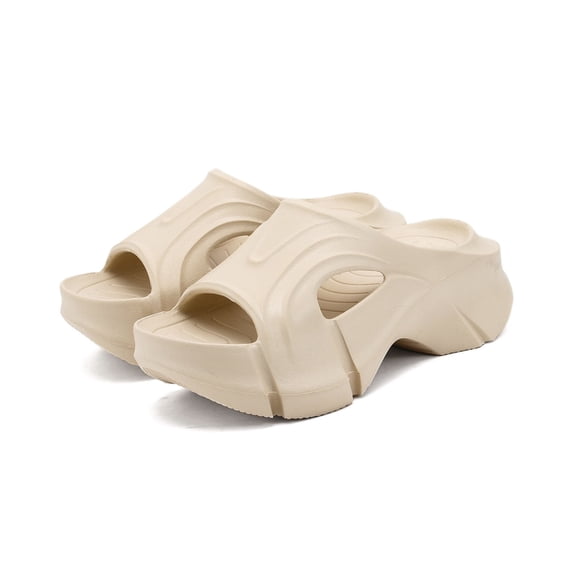 Slippers for Women,Men's Bathing Slippers Non Slippers Summer Cosy Slippers Thicker Sole Toe Separator Flip Flops Clouds Sandals Bathing Slippers,Womens Slippers,Khaki,6