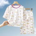 thumbnail image 2 of KPOPLK Little Girls Pajamas Short Sleeve Cotton Toddler Pjs Sleepwear Pajama Summer Clothes Sets 1-7T(5-6 Years,Purple), 2 of 6
