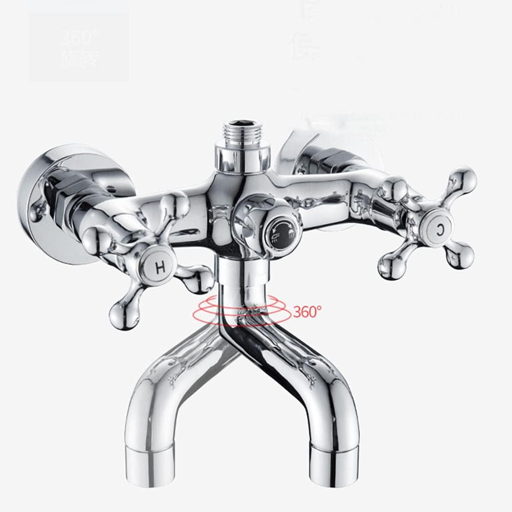 bathtub faucet Wall Mounted Brass Double Cold and Hot Water Bathtub Faucet Chrome Plating