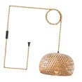 thumbnail image 2 of Pendant Light with Plug in Cord Bamboo Woven Lampshade Ceiling Light Fixture, 2 of 8