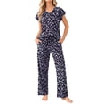 thumbnail image 2 of Fantaslook Flower Womens Pajamas Sets Two Piece Casual Lounge Sets Ruffle Sleeve Tops Wide Leg Pants with Pockets Summer Sleepwear Travel Outfits, 2 of 8