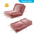 thumbnail image 2 of ijuicy Lazy Sofa Bed, Human Sized Dog Bed, Foldable Floor Sofa Chair for Living Room (Twin, Pink), 2 of 7