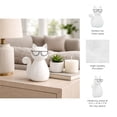 thumbnail image 6 of Cat Figurine with Glasses for Home and Bathroom Decor - Porcelain Animal Sculpture for Office and Room - Glam Statue Display for Living Room, Shelf and Coffee Table Ornament - 7", White, 6 of 14