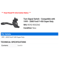 thumbnail image 2 of Turn Signal Switch - Compatible with 1999 - 2000 Ford F-450 Super Duty, 2 of 2