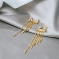thumbnail image 2 of Pendientes Largos de Borla Ganfancp de Moda para Mujer con Diamante 1 Par, 2 of 7