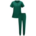 thumbnail image 2 of Ensemble de Blouses Médicales pour Femmes 2 Pcs, Uniforme d'Infirmière Extensible pour Jogging, Hauts Confortables et Pantalons Fuselés, 2 of 4