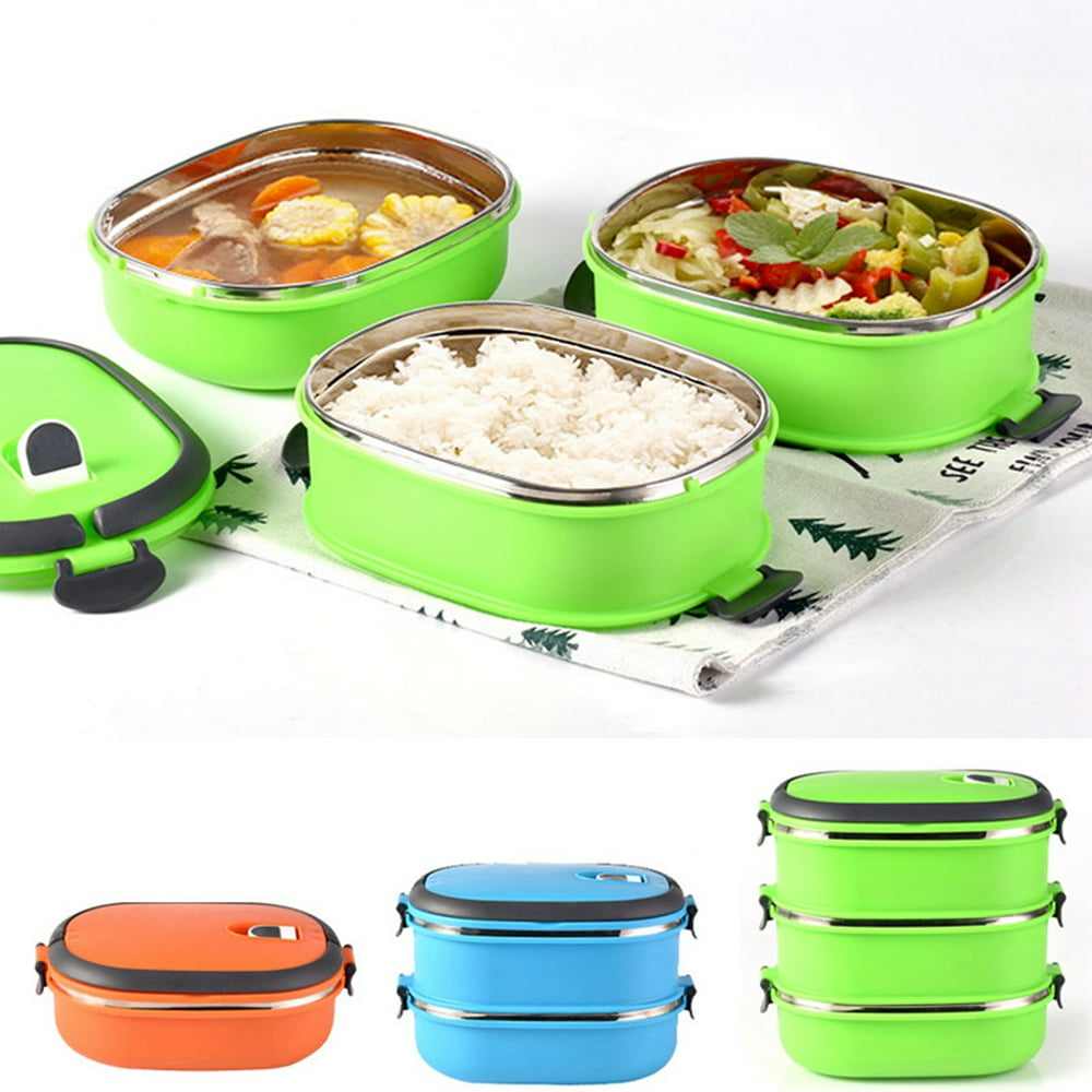 Stainless Steel Thermal Compartment Lunch Box, 1/2/3Tier Insulated Bento Box, Food Container