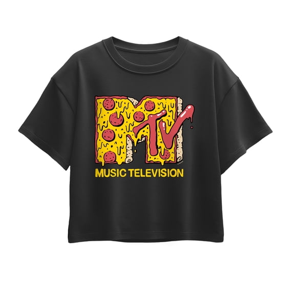 MTV Logo - MTV Pizza - Youth Girls Boxy T-Shirt