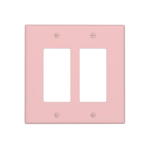 Cubierta decorativa para enchufe Oilbiexn rosa empolvado de 2 módulos