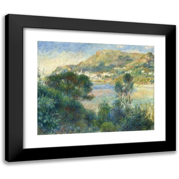 Pierre-Auguste Renoir 14x12 Black Modern Framed Museum Art Print Titled - View of Monte Carlo from Cap Martin (C. 1884)