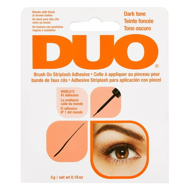 Cinta adhesiva para pestañas DUO, con brocha, tono oscuro, 5 ml, sin látex