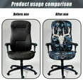 thumbnail image 4 of Renewold Deer Skull Camo Hunting Forest Blue Office Chair Cover Universal Rotating Boss Chair Cover Printed Desk Chair Protector Stretch Fabric Cover with Elastic Bottom, S, 4 of 7