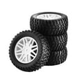 thumbnail image 4 of shamjina 4 Pieces 1/10 RC Tires and Wheels Good Grip Wheel Rim and Tires Set white, 4 of 8