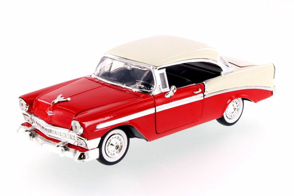 1956 Chevrolet Bel Air Diecast Car 1:24 Jada Toys 8 inches Red w Black Chevy 